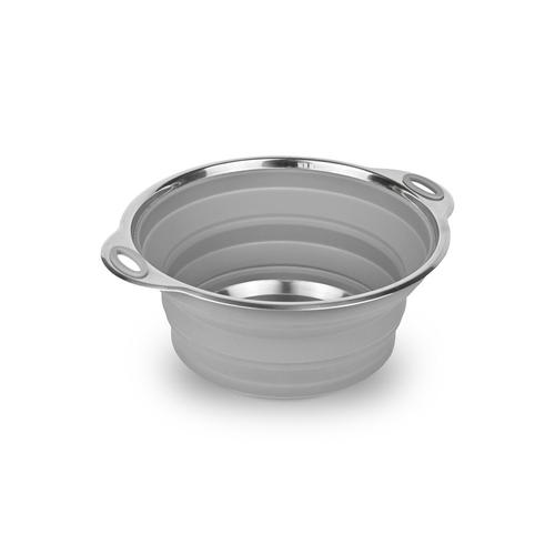 Bol pliabil camping Platinet PCFBL25, 2.5L, silicon, 24x28x11.5cm, Gri