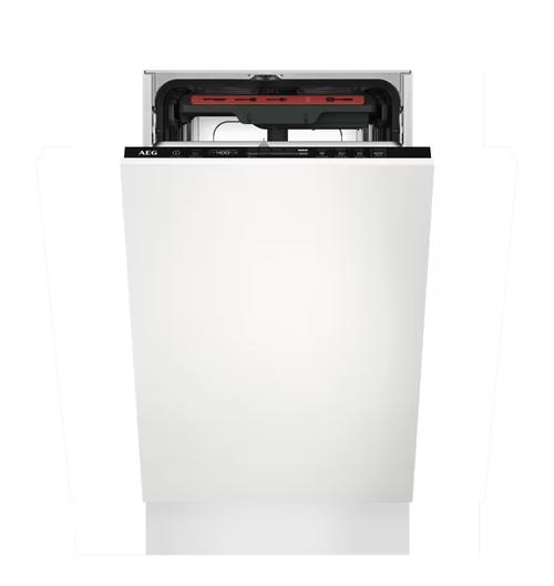 Masina de spalat vase incorporabila slim AEG FSE74557P, 10 seturi, 7 programe, 3 temperaturi, Clasa C, AirDry, GlassCare (Negru)