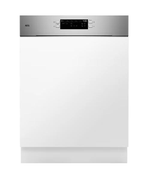 Masina de spalat vase semi-incorporabila AEG GT6200B2SNM, 14 seturi, 8 programe, 3 temperaturi, SmartSelect, Air Dry, Clasa B (Inox)