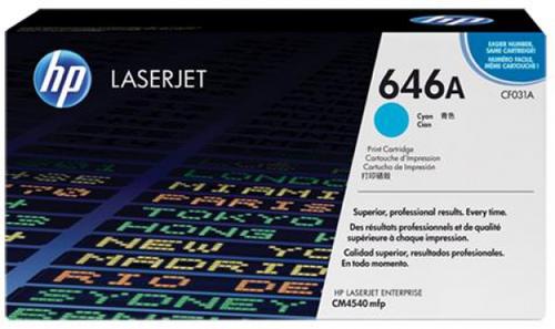 Toner HP LaserJet 646A, 12500 pagini (Cyan)
