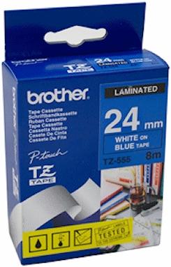 Brother Etichete TZ555 24mm (alb/albastru)