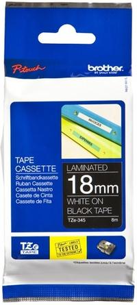 Brother Etichete TZE345 18mm (alb/negru)
