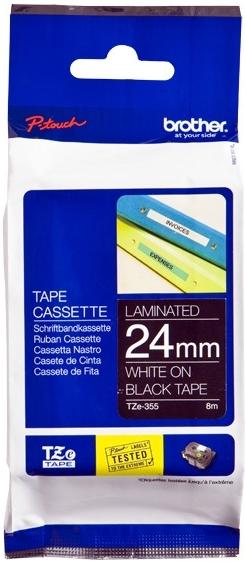 Brother Etichete TZE355 24mm (alb/negru)