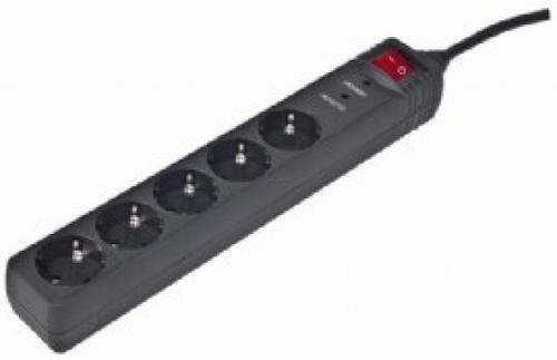 Prelungitor cu protectie Gembird SPG5-C-15, 5 prize, 4.5 m (Negru)