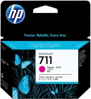 Cartus cerneala HP Designjet 711, Tri-Pack 29 ml (Magenta)